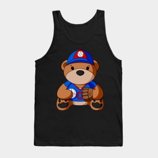 Baseball Player Teddy Bear Tank Top